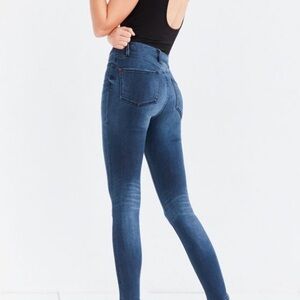BLACK LABEL High rise Skinny distressed jeans sz 1